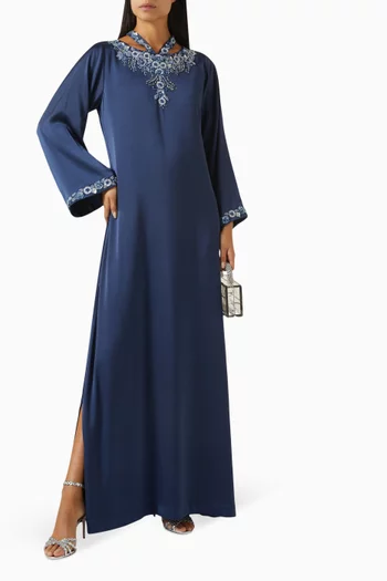 Halter-neck Floral Kaftan in Crepe