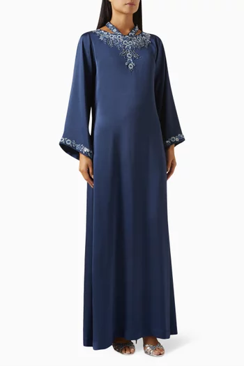 Halter-neck Floral Kaftan in Crepe