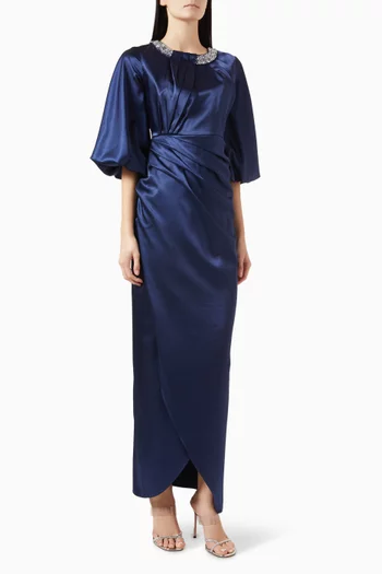 Ucci Embellished Dress in Satin