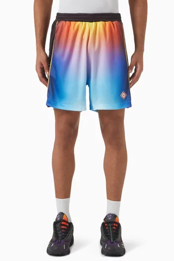 Gradient Football Shorts in Birdseye Mesh