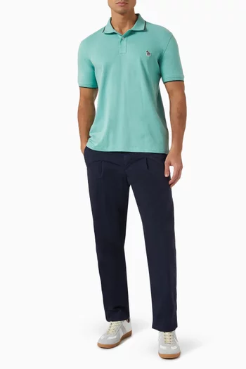 Zebra Contrast-tipped Polo Shirt in Organic Cotton