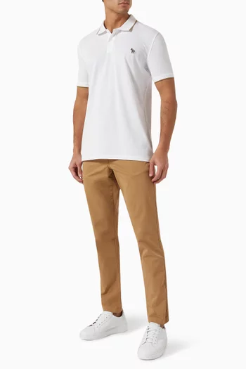 Zebra Contrast-tipped Polo Shirt in Organic Cotton