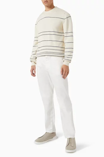 Roccia Jeans in Stretch Cotton & Linen