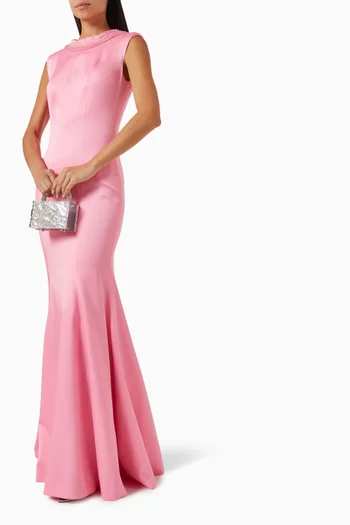 Bead-embellished Gown in Silk