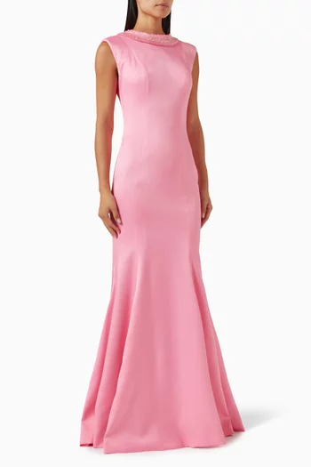 Bead-embellished Gown in Silk
