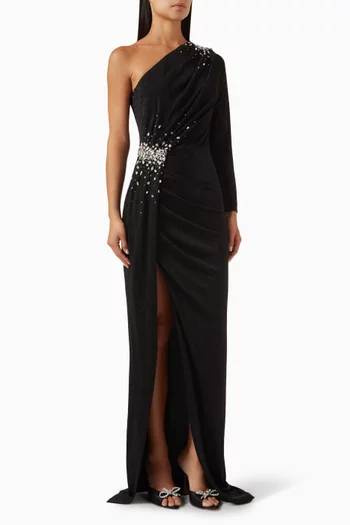 Crystal-embellished Gown in Jersey