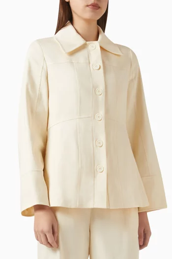 Flared Jacket in Cotton-blend