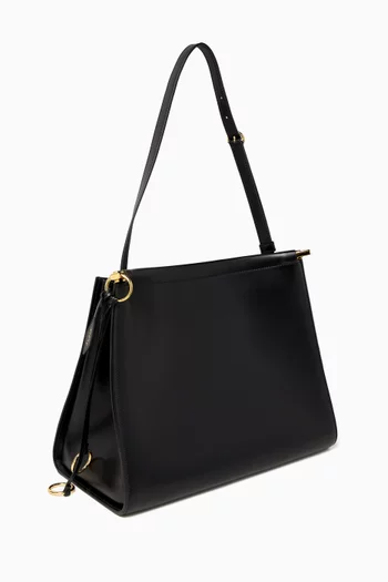 Medium Le Click Curve Tote Bag in Glossy Leather
