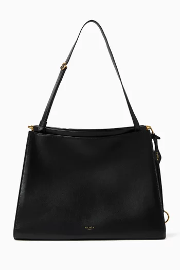 Medium Le Click Curve Tote Bag in Glossy Leather