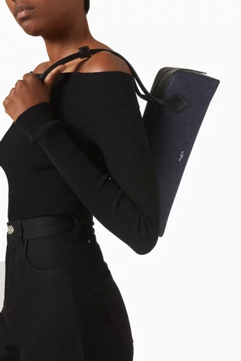 Medium Le Teckel Shoulder Bag in Denim