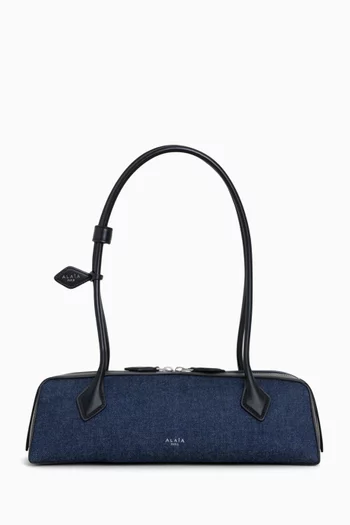 Medium Le Teckel Shoulder Bag in Denim