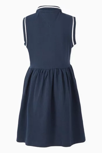 Sleeveless Polo Dress in Cotton-blend