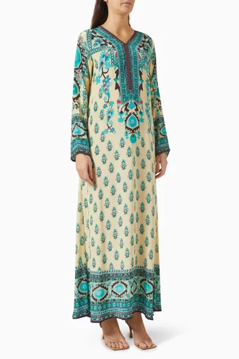 Aminaz Kaftan in Bemberg Crepe