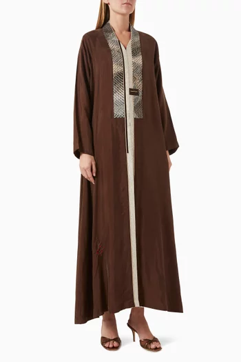 Embroidered Abaya in Cupro