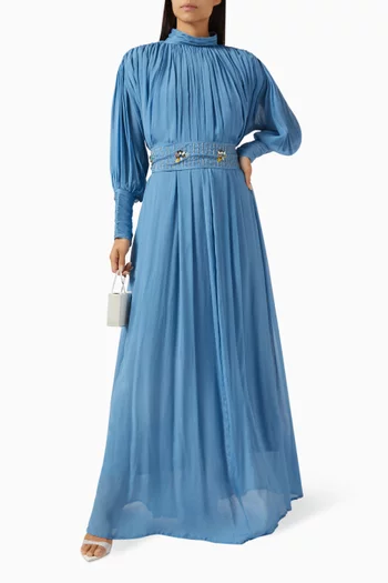 Aurora Embellished Pleated Maxi Dress