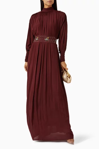 Tiffany Embellished Pleated Maxi Dress