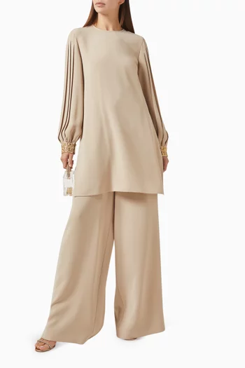 Quadro Embellished-cuffs Blouse