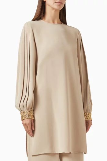 Quadro Embellished-cuffs Blouse