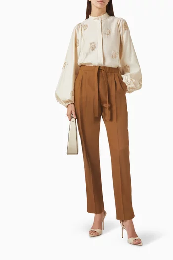 Caladio Printed Shirt in Cotton-satin