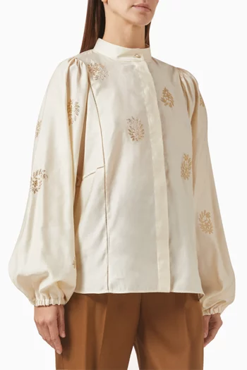 Caladio Printed Shirt in Cotton-satin
