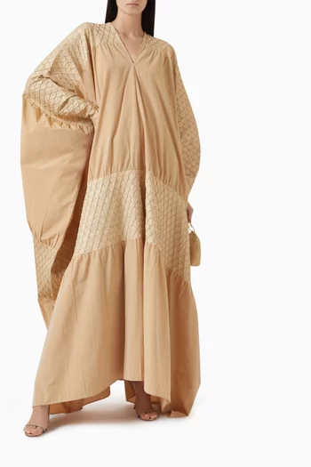 V-neck Metallic Kaftan in Knit