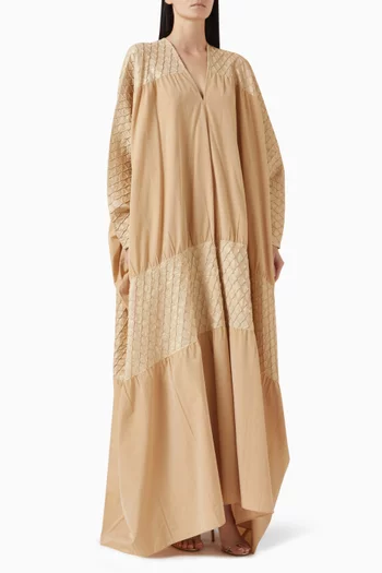 V-neck Metallic Kaftan in Knit