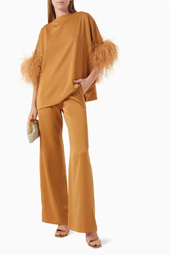 Feather-trim Top in Mikado