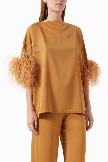 Feather-trim Top in Mikado