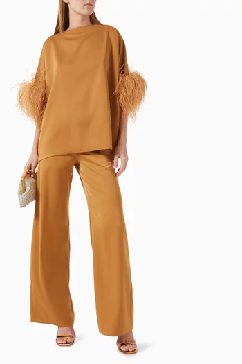 High-waisted Pants in Mikado