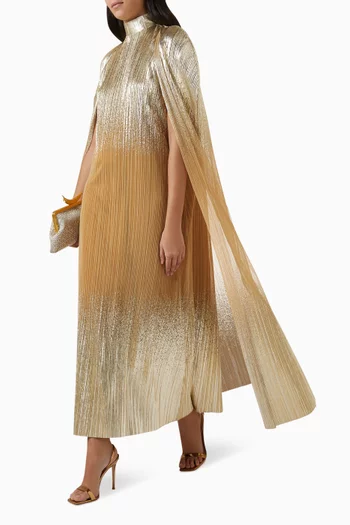 Pleated Cape & Dress Set