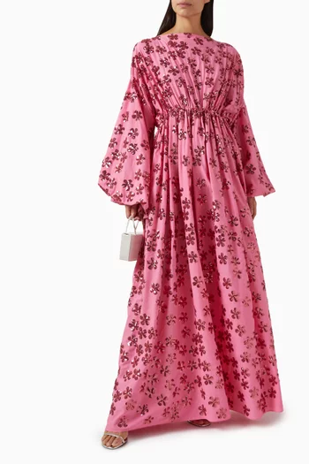 Floral Sequin-embellished Dress