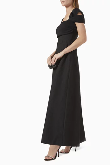 Luluna A-line Midi Dress in Jacquard-organza