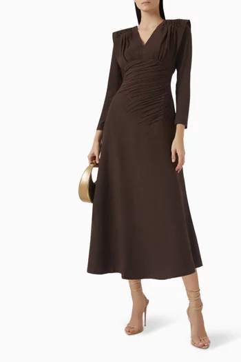 Amber Smocking Shoulder Maxi Dress