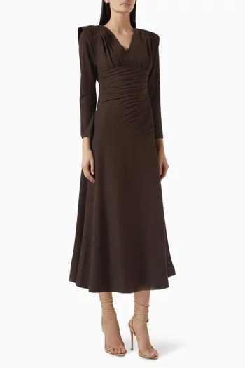 Amber Smocking Shoulder Maxi Dress