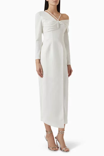 Colm Diagonal Shoulder Midi Dress