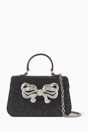 Crystal Bow Top-handle Bag