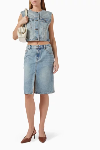 Cropped Vest in Denim