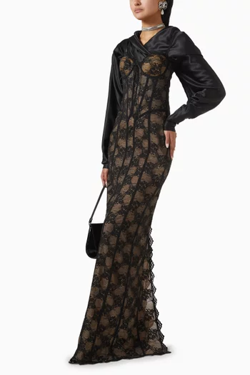 Corset-style Maxi Dress in Lace