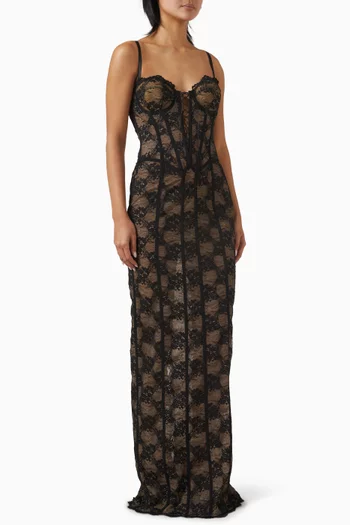 Corset-style Maxi Dress in Lace