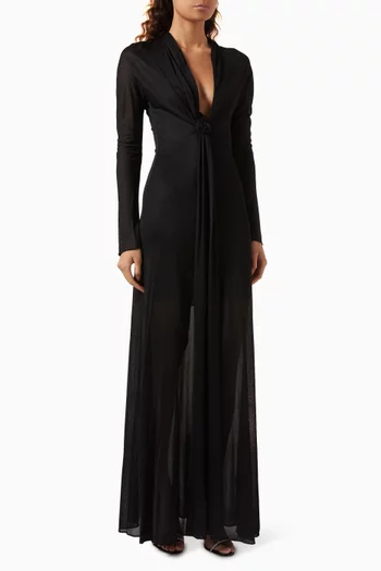 Rosette Maxi Dress in Viscose