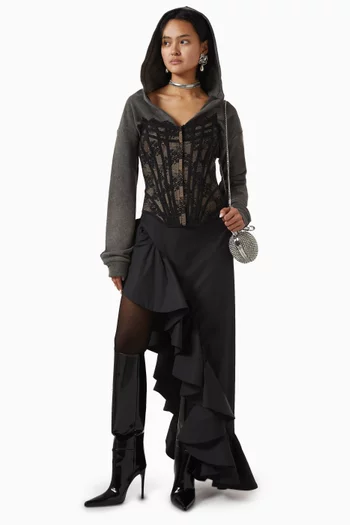Maglia Corset Hooded Top