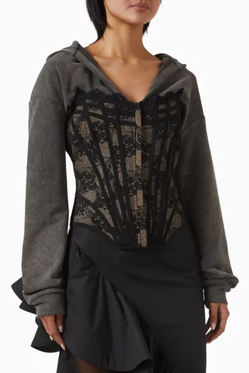 Maglia Corset Hooded Top