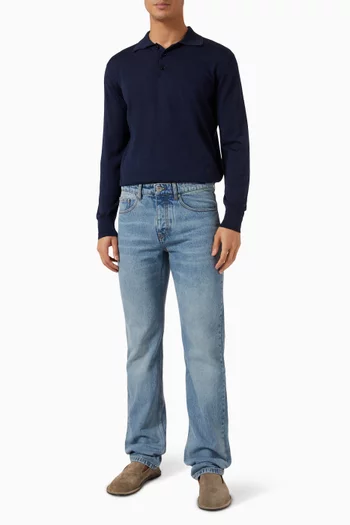 بنطال جينز بقصة كلاسيكية دينم