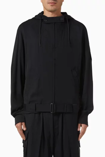 Hooded Jacket in Rayon Twill