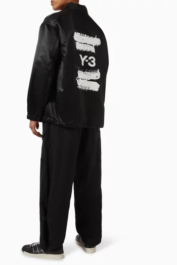 Y-3 Graphic-print Coach Jacket in Satin