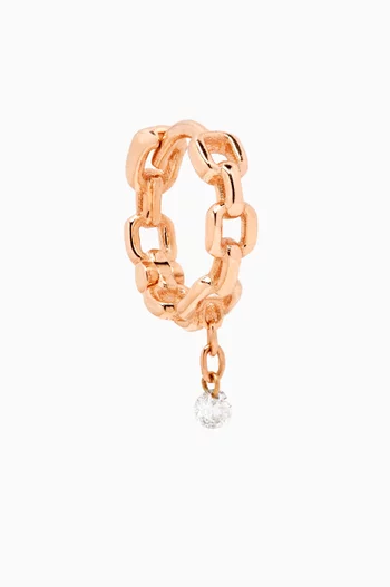Passenger Chain Single Hoop Earring in 14kt Rose Gold