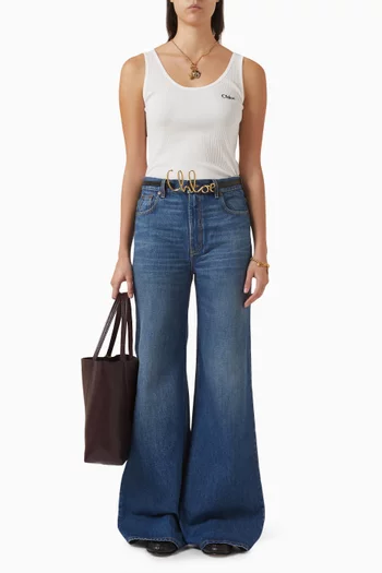 بلوزة بلا أكمام بشعار الماركة قطن جيرسيه