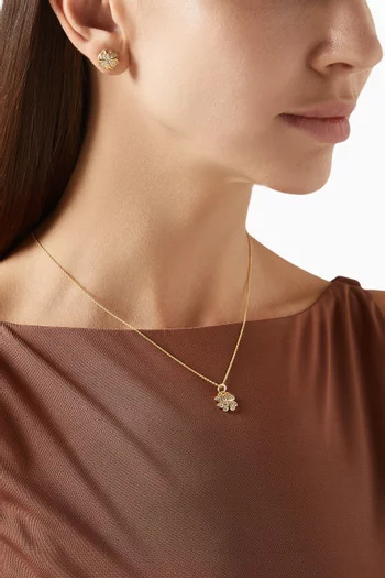 Clara Clover Pendant Necklace & Earrings in 18kt Gold-plated Silver