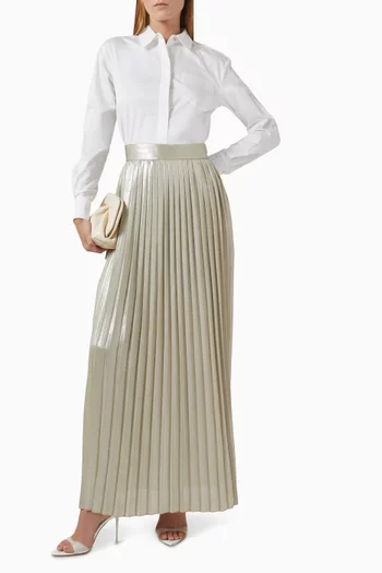 تنورة ديلون طويلة بطيّات ستان