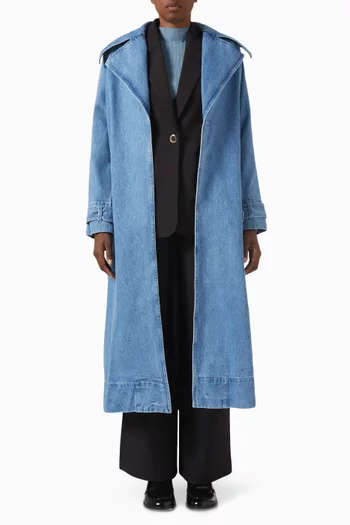 Chloe Trench Coat in Denim